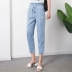 Mùa hè 2019 mới trung niên quần jeans cạp cao cho thấy phụ nữ trẻ phù hợp với độ tuổi từ 30 đến 35 - Quần jean