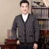 Bố mặc áo len cardigan cổ chữ V mùa xuân và kim cương 2018 cho nam trung niên áo len dài tay - Cardigan cardigan nam Cardigan