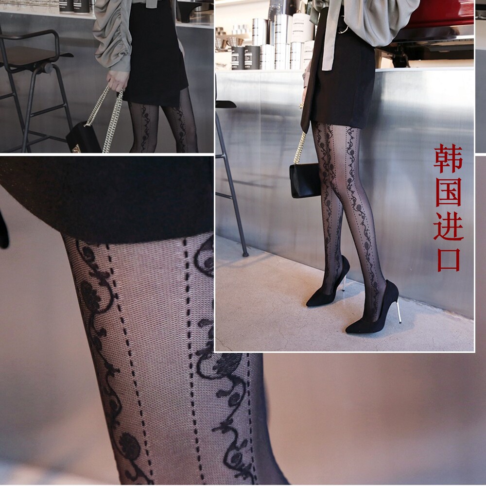 Imported spring and autumn meat mesh anti - hook wire without cutting off fashion flowers wear a thin stocking pantyhose