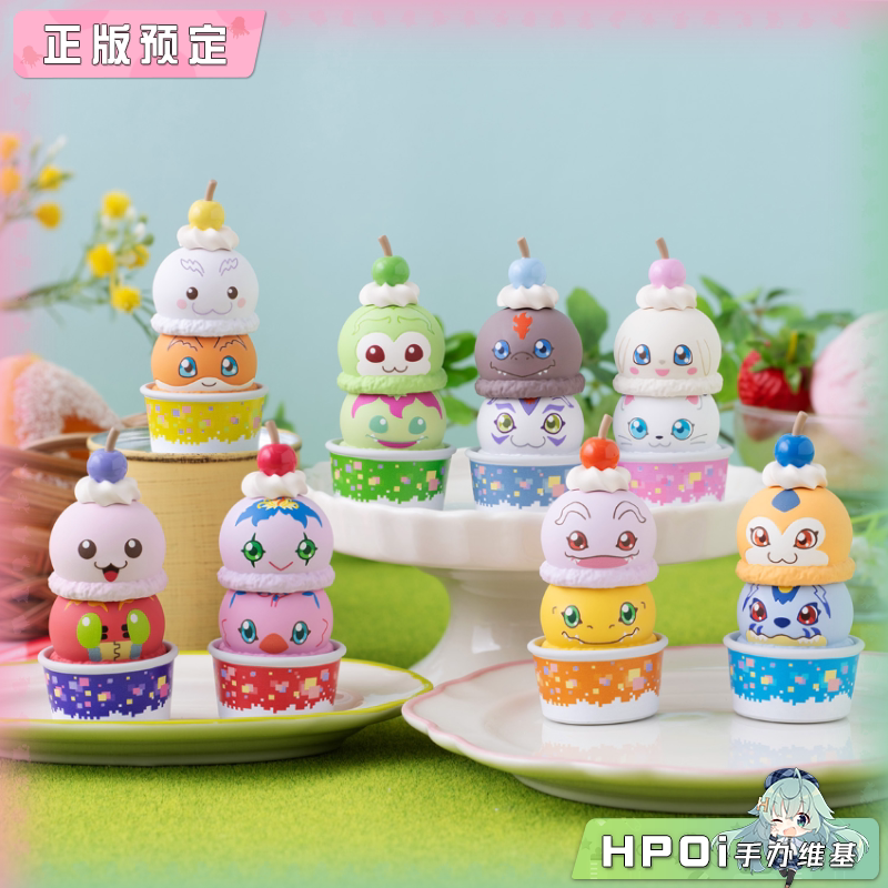 MH叠叠乐 数码宝贝大冒险 附带华夫筒杯套装 Q版手办