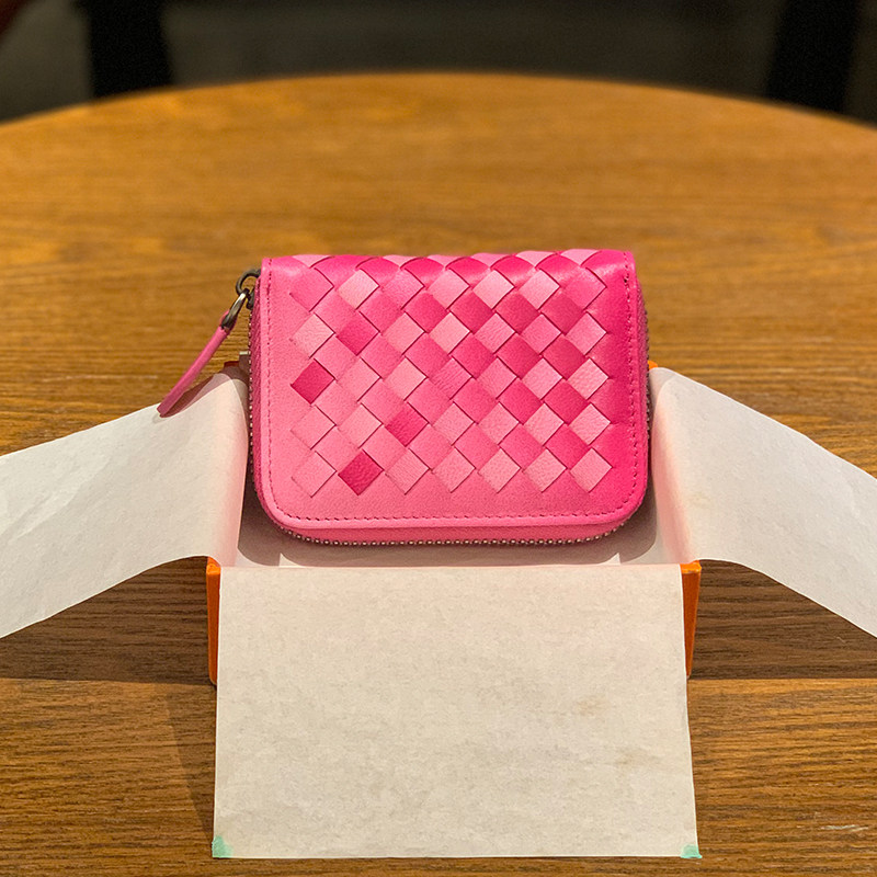 Zipper card holder women's small 2022 new woven card leather credit card sleeve anti-degaussing multi-card card holder