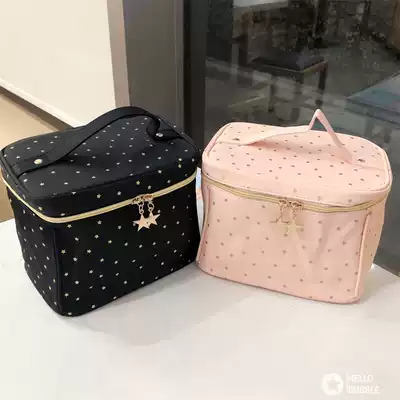 Korean version of new makeup Net red multi-function portable nylon skin care cosmetic bag with compartment bag