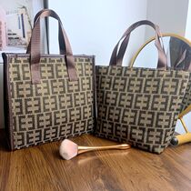 Japan-ROK New Makeup Bag Fashion Letter Handbag Is Single Shoulder Bag Printed Wash Containing Tote Bag Mommy Bag