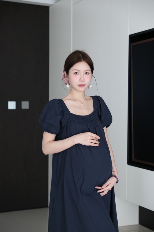 Senenmu Square-Neck Two-Way Pocket Dress, New Summer Style, Slimming Plus-Size Loose Dress, Maternity Wear