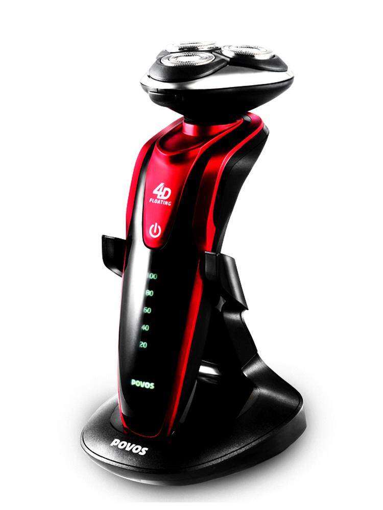 POVOS Pentium Electric Razor Grade 7 Waterproof Whole Body Wash 4D Rotary Rechargeable Razor Gift Box Set