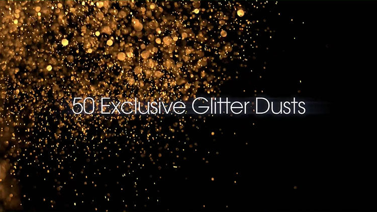 mGlitter视频素材50组4K分辨率大气华丽闪耀金色粒子飞舞合成素材