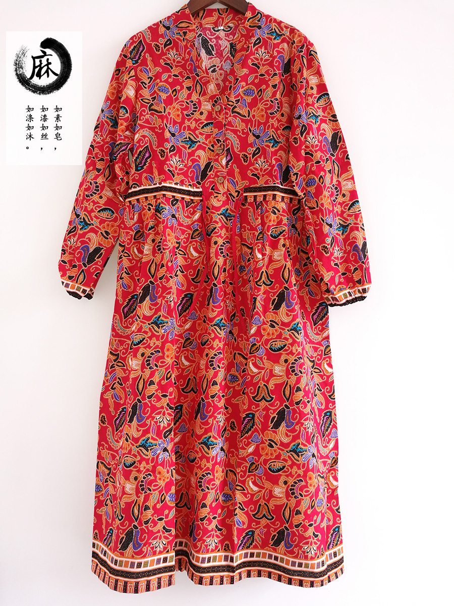 Yunnan EthnoWind Dress Grand Lijiang Tourism Long version of women Summer Cotton Hemp Women's Clothing Loose Art Big Size Dress Code Long Dress