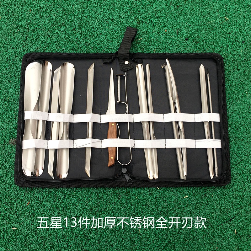Five stars 13 pieces of suit open edge main knife multifunctional engraving knife chef carved fruits and vegetables stainless steel food sculpted flower knife
