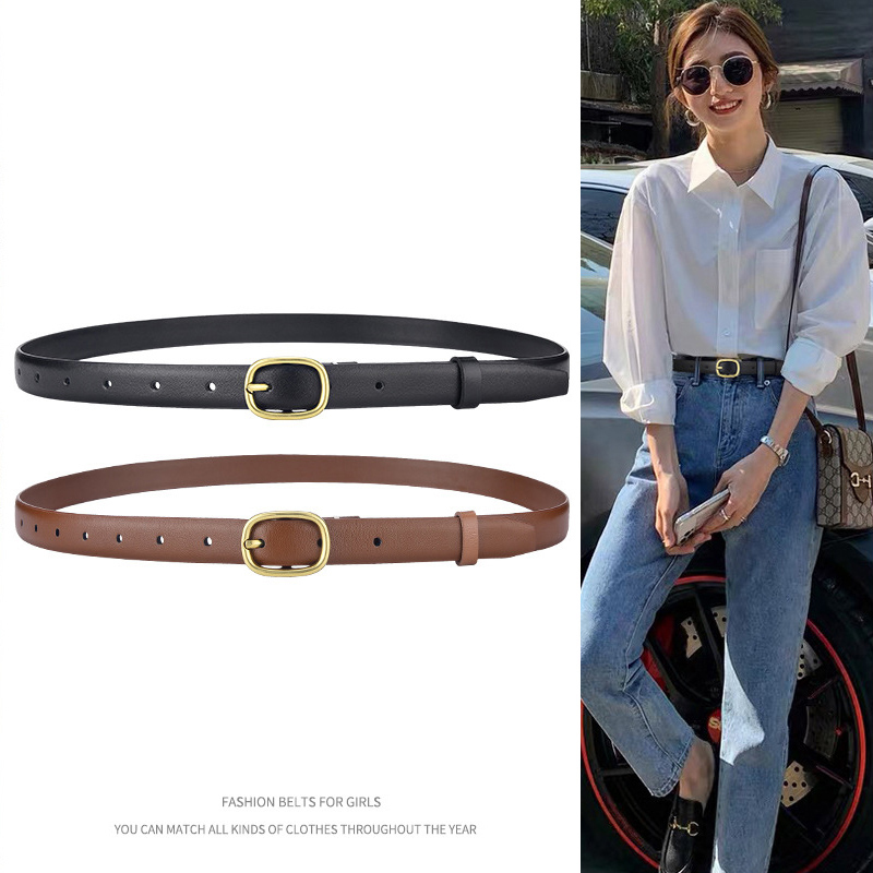 2025 Internet Celebrity Style Women's Belt, Simple and Fashionable, ins Women's Clothing Accessory, Slim Waist Belt for Jeans