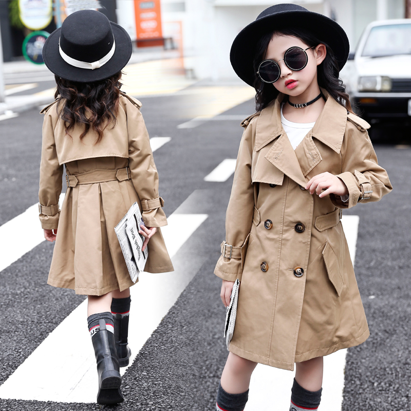 Girl Windjersey 2022 New Spring Dress Korean Version Foreign Pie Spring Autumn Clothes Children Large Children Mid trendy jacket