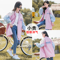 Girls  outerwear spring 2021 new spring and autumn season large childrens long top Childrens clothing net red foreign style Korean version of the tide