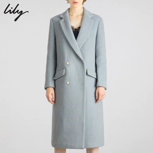 Lily2019 mùa đông mới của phụ nữ khí chất phù hợp với áo khoác len cổ áo len dài 119419F1905 - Áo khoác dài