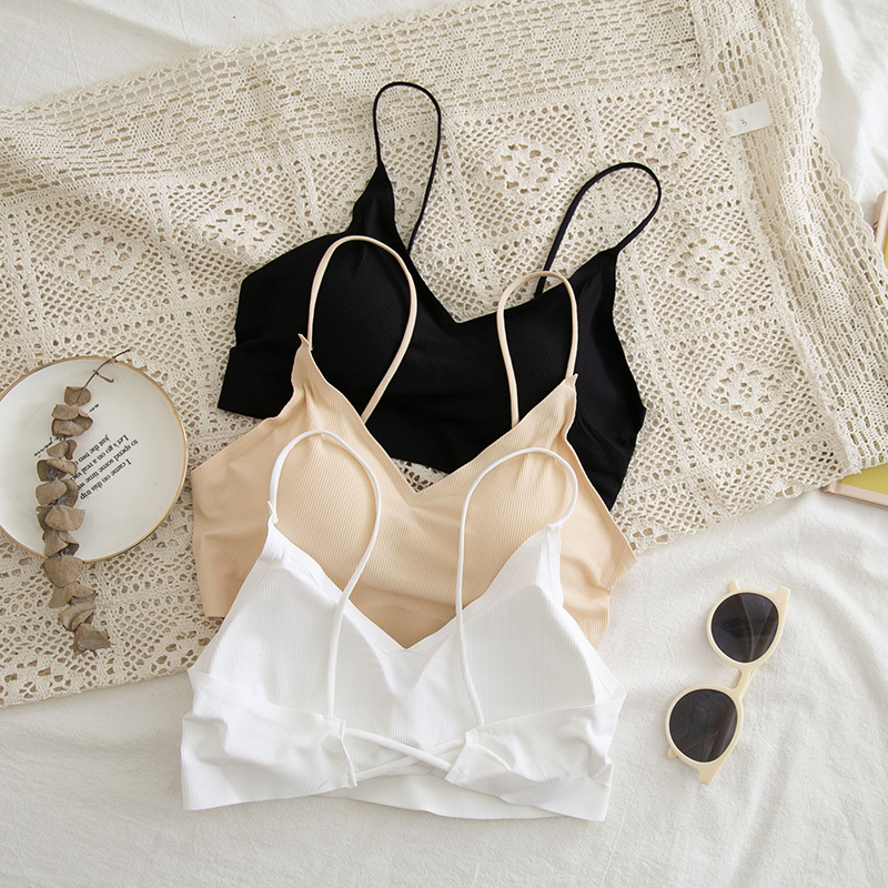 Thin Ice Silk Beauty Back Cross Harnesses Mesh Red Pops Underwear Summer Student Underwear Poly Bra Wrap Bra Wrap Breast-Taobao