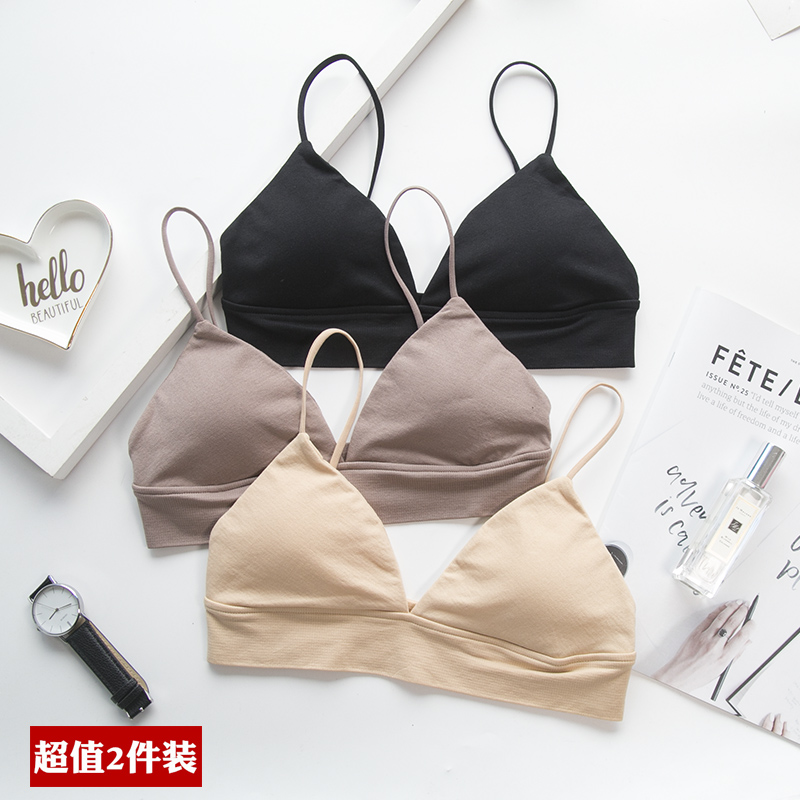 Sexy ultra-thin French bralette triangle cup bra sports seamless underwear female no steel ring female small bra