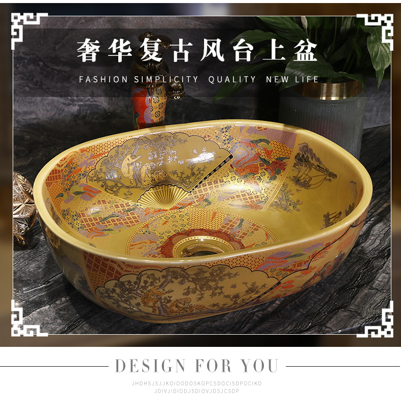 Wash basin ceramic lavatory toilet lavabo mesa household art stage basin restoring ancient ways round the stage
