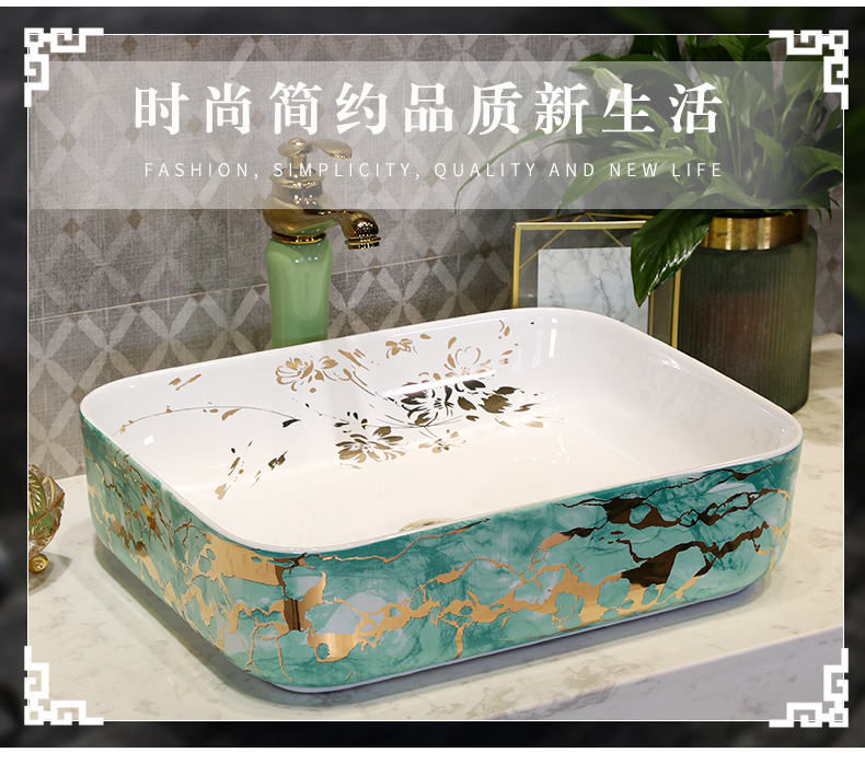 M letters birds stage basin sink ceramic art toilet lavatory oval European wash gargle basin of household