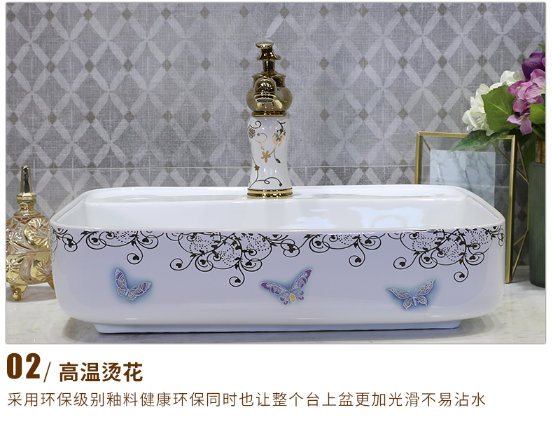 M letters birds ceramic art basin stage basin to square the Europe type lavatory toilet lavabo, marble table