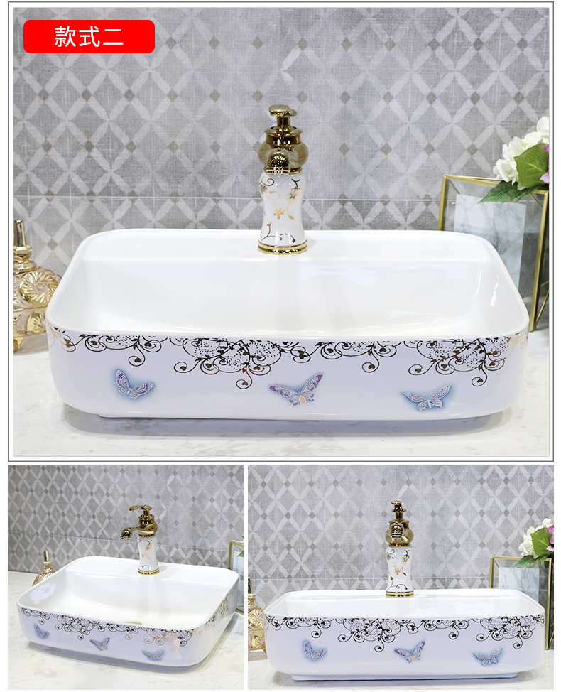 M letters birds ceramic art basin stage basin to square the Europe type lavatory toilet lavabo, marble table