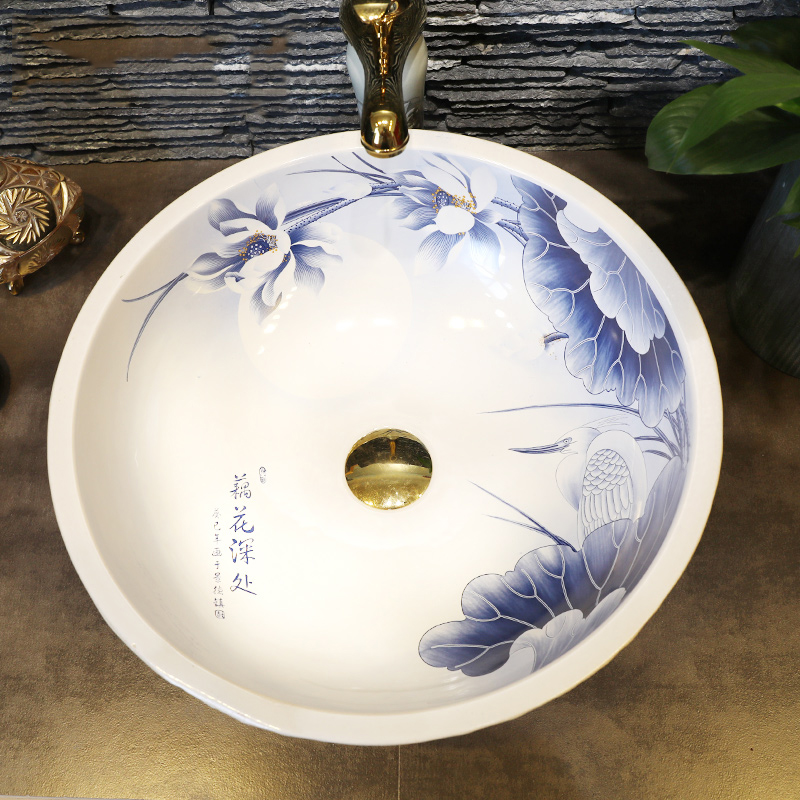 M letters birds on the ceramic basin sink checking classical art basin type toilet bowl lavatory sinks