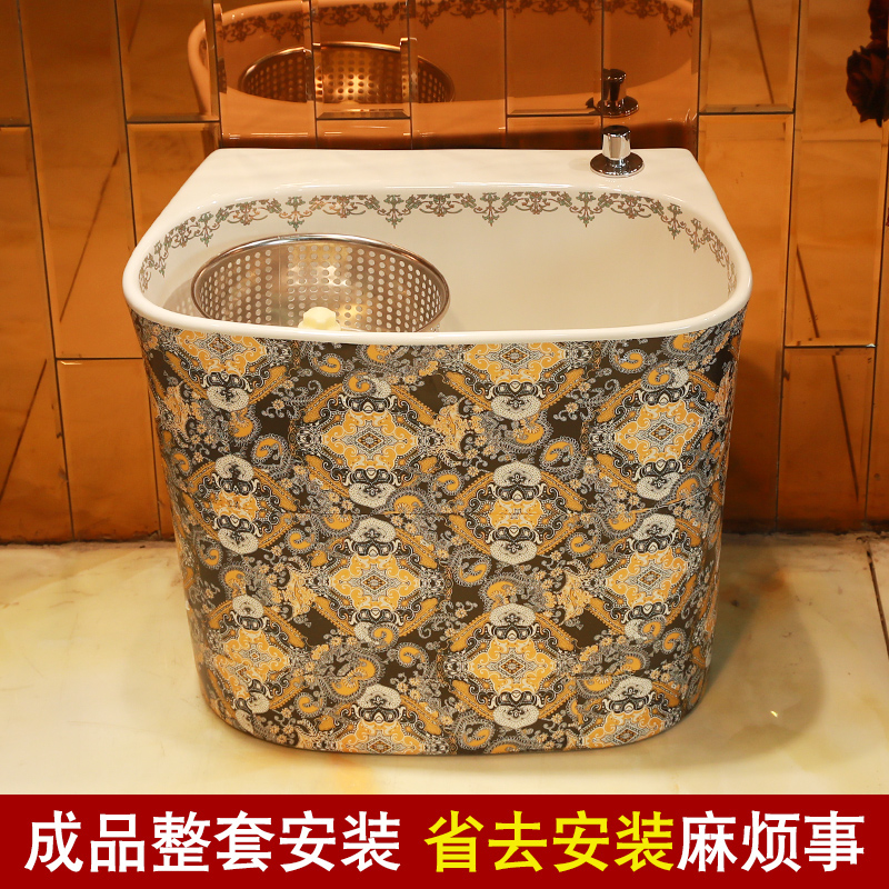 M letters birds for wash the mop pool of household ceramic dual drive balcony dewatering mop pool bathroom floor mop pool