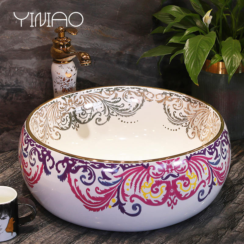 Basin stage Basin round household lavabo modern toilet jingdezhen ceramic art Basin lavatory Basin