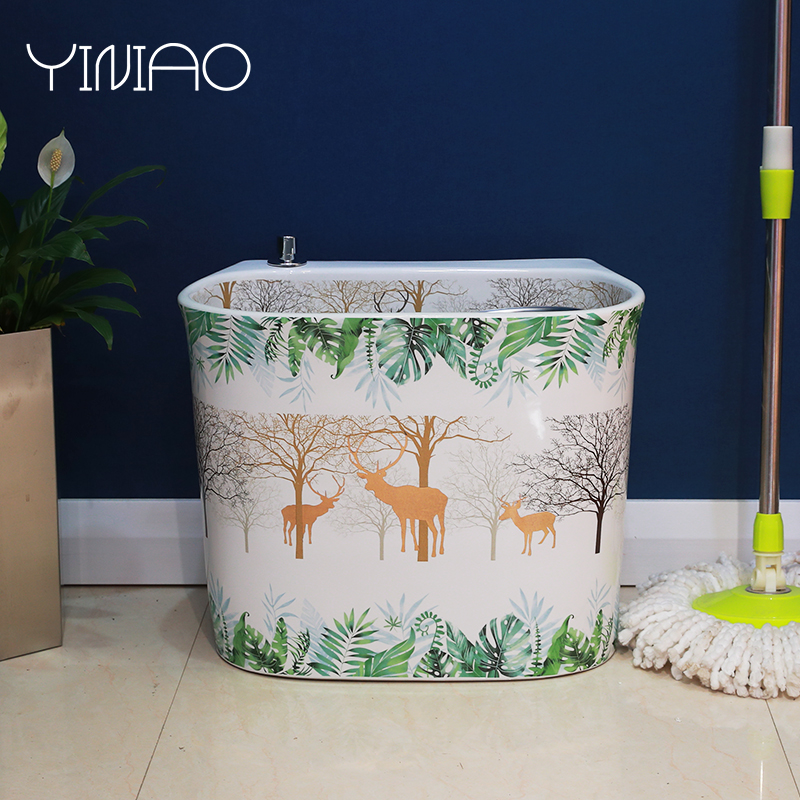 The balcony mop pool ceramic mop pool large mop pool of home use mop pool toilet basin to wash The mop