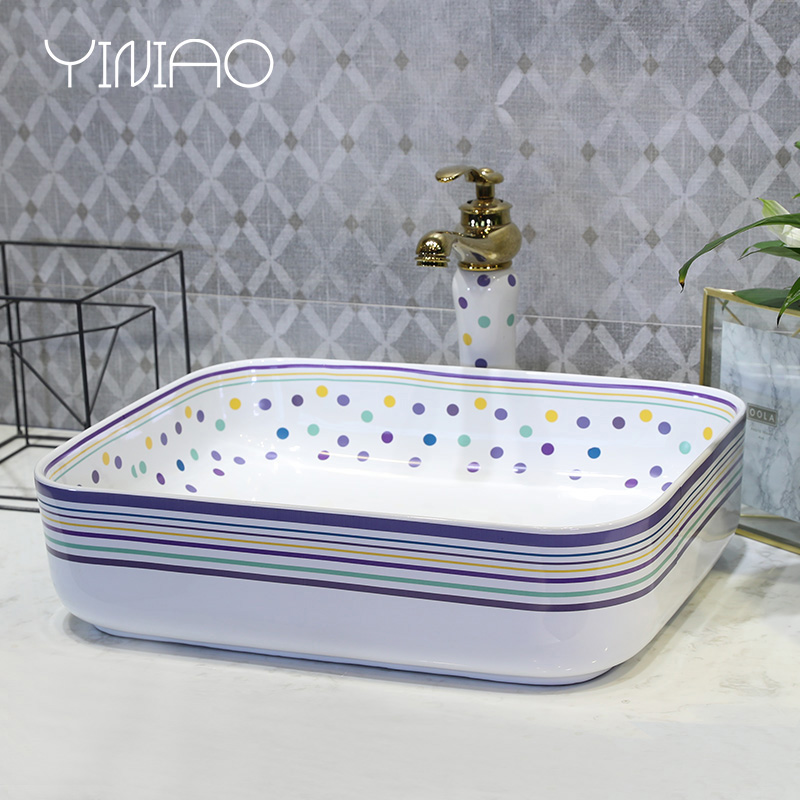 M letters birds stage basin rectangle ceramic wash toilet household art modern wash face basin sink basin