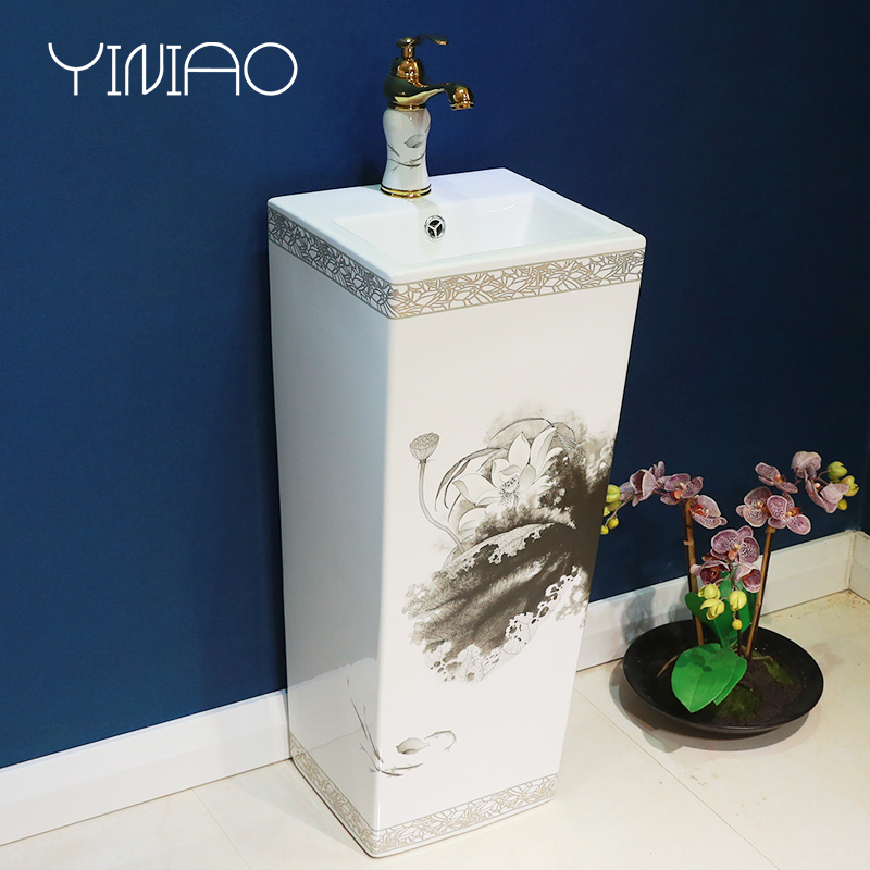 M letters birds ceramic basin of pillar type lavatory basin sink pillar integrated vertical home floor toilet