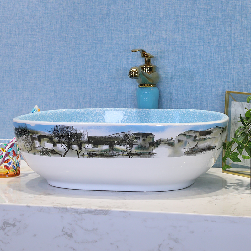 The stage basin northern wind oblong lavatory ceramic art of toilet stage basin sink single basin basin