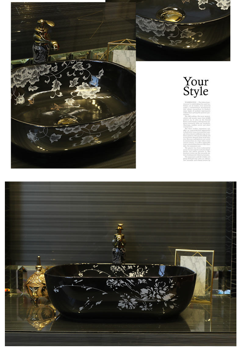 On the sink basin ceramic continental basin household fangyuan form the bathroom toilet stage basin suit