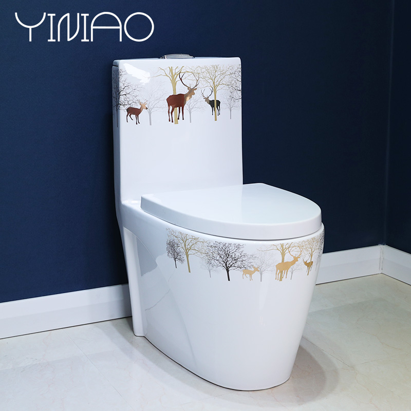 Siamese toilet implement.mute water - saving toilet deodorization sanitary ceramic household implement butterfly