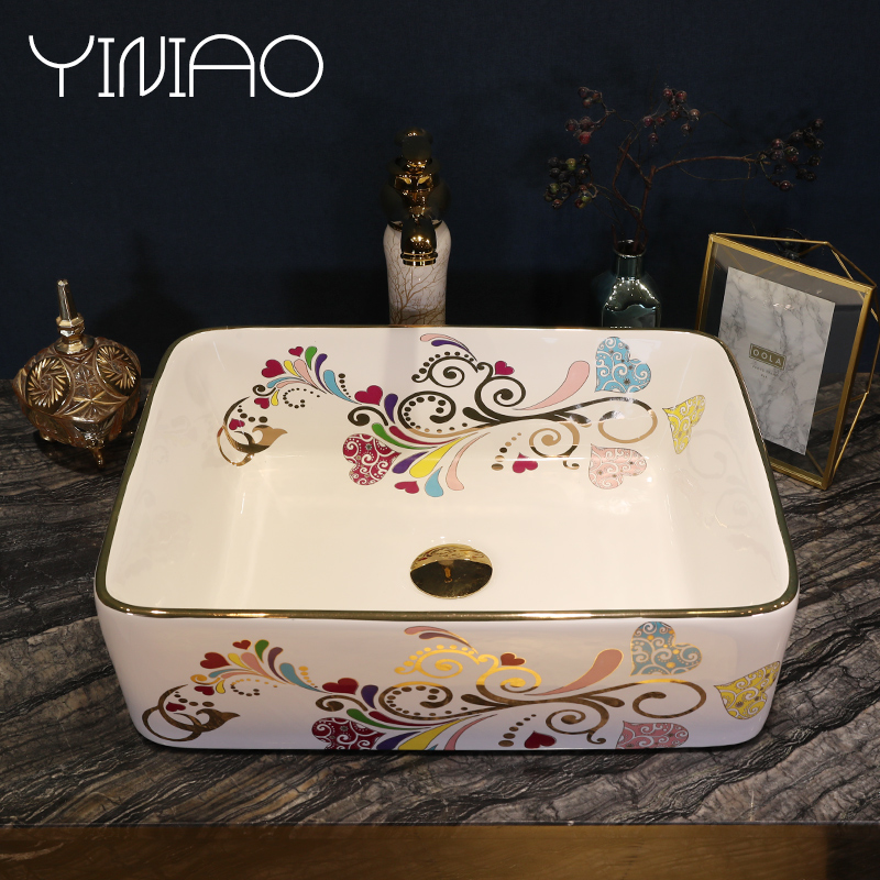 Basin stage Basin art ceramic lavabo rectangle Basin is the Basin that wash a face household bathroom sink