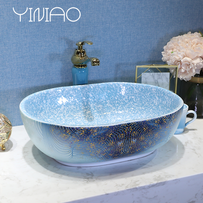 On the ceramic basin sink square basin bathroom sinks art circle basin sink