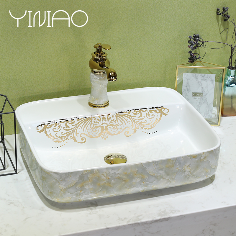 European marble platform basin of jingdezhen ceramic lavatory toilet stage basin, art basin on the sink