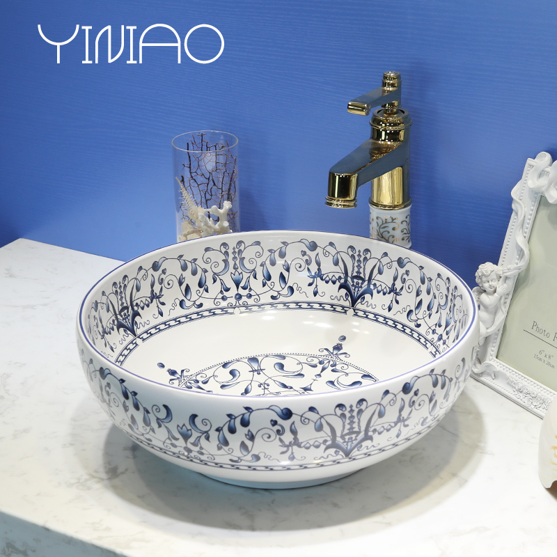 Jingdezhen square sink basin that wash a face plate of household toilet stage basin European art basin ceramic wash basin