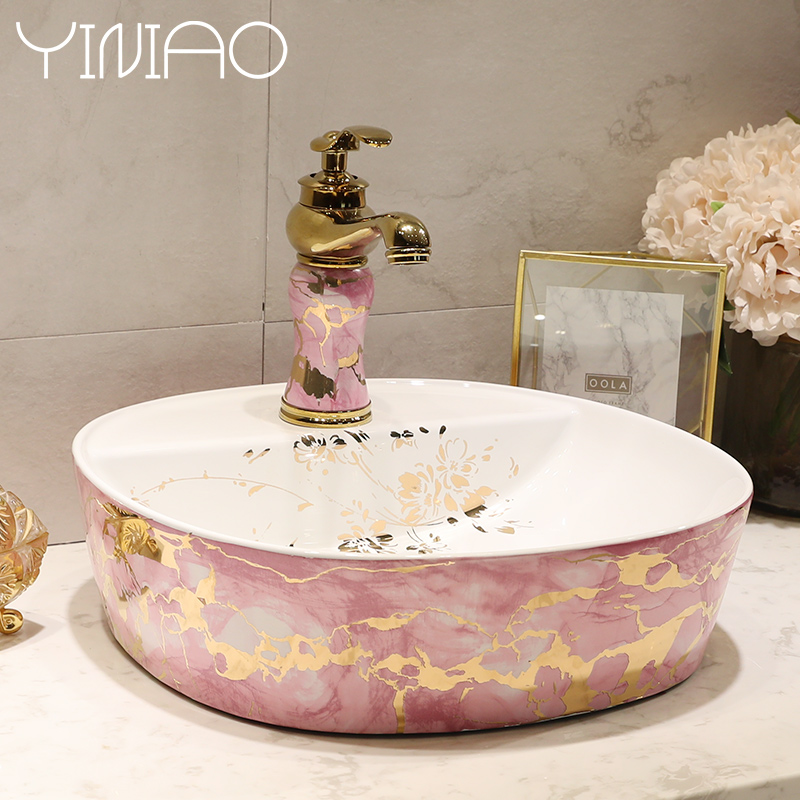 Nordic contracted basin ceramic square toilet lavatory basin sink oval household art on stage