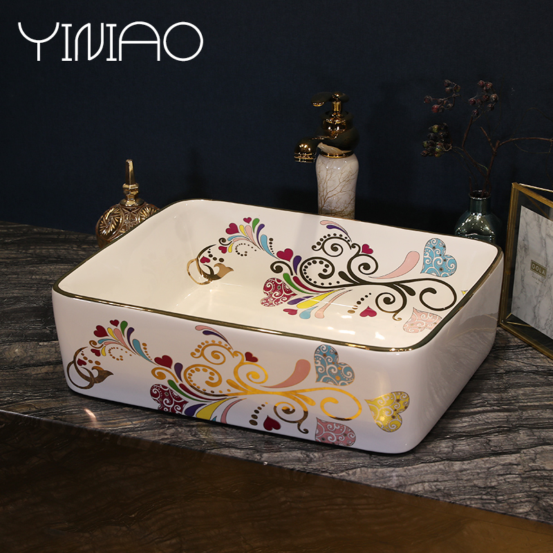 Basin stage Basin art ceramic lavabo rectangle Basin is the Basin that wash a face household bathroom sink