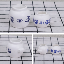 Bailing plastic bowl thrush plastic bowl Indigo chin plastic bowl Jade Bird plastic feeder water Cup eating Cup imitation porcelain food pot