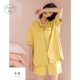 Jingyun đồ ngủ của phụ nữ mùa hè cotton cardigan đơn giản mặc nhà đơn giản các cặp đôi rộng rãi có thể mặc bộ quần áo hai mảnh cho nam giới - Cha mẹ và con