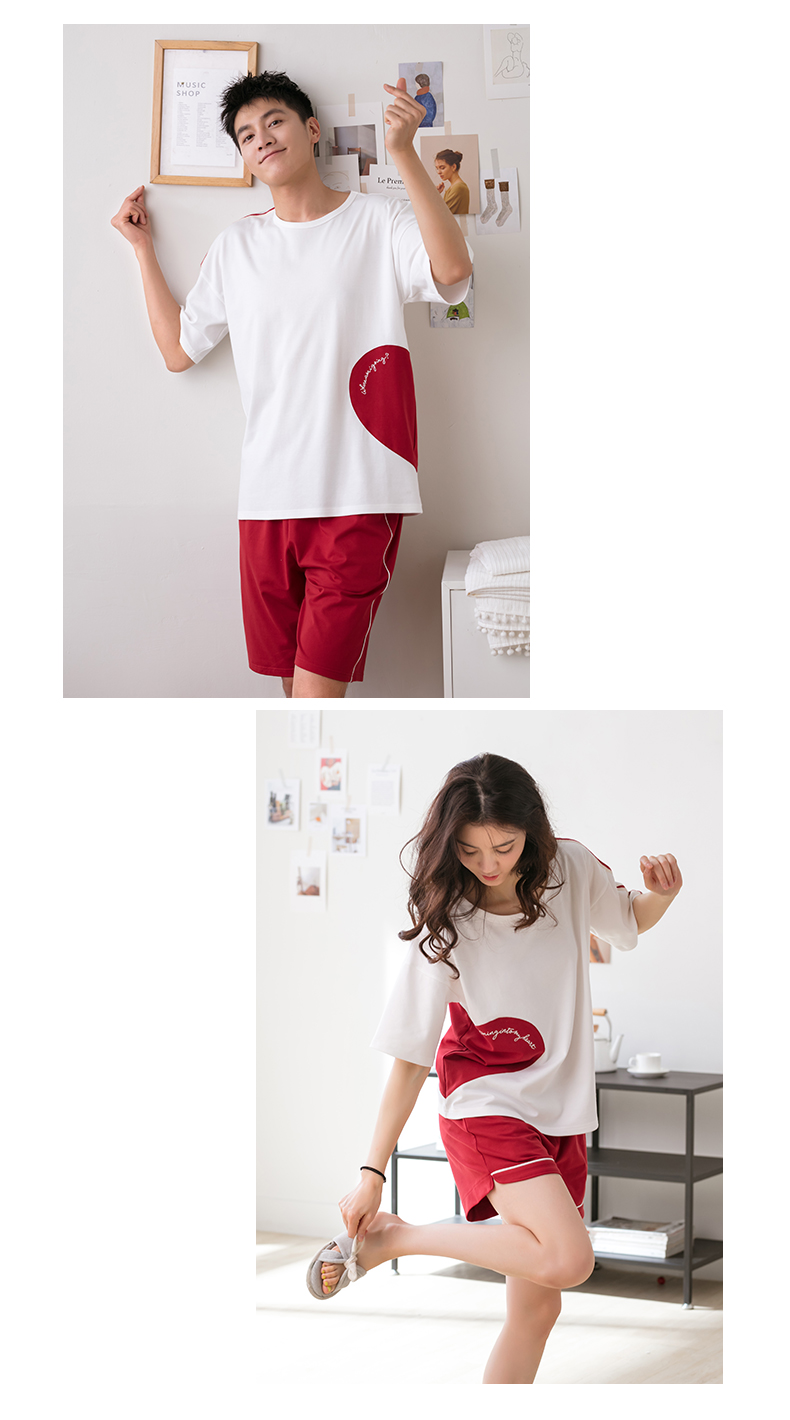 Jing Yun cặp vợ chồng mới đồ ngủ mùa hè cotton ngắn tay ladies home dịch vụ đơn giản phần mỏng của nam giới dịch vụ nhà phù hợp với bộ đồ thu đông trung niên