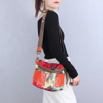 Pan Enqi Casual Shoulder Bag Printed Womens Bag 2021 New Vintage Joker Fashion Leather Small Bag