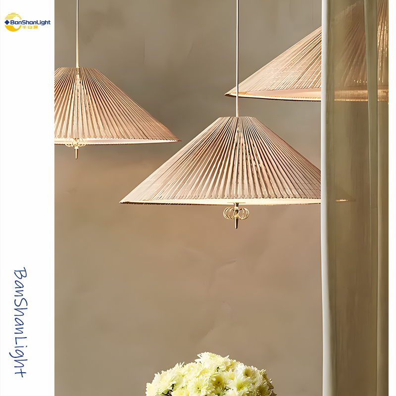 Nordic Danish Gubi1972 Vintage Wabi-Sabi Style French Chandelier for Living Room and Dining Room, New Chinese Style Hat-Shaped Lamp Nordic Danish Gubi1972 Vintage Wabi-Sabi Style French Chandelier for Living Room and Dining Room, New Chinese Style Hat-Shaped Lamp
