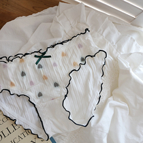 Sweet love small wooden ear cute girlish bow low waist comfortable stretch cotton briefs B602