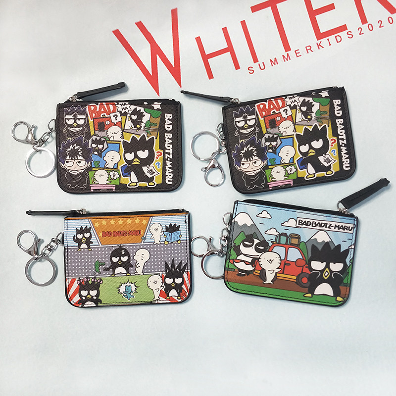 (ZUI's new Cool Penguins) XO Black Penguins Containing Pouch PU Crossboard Cardbank Bankcard metro card