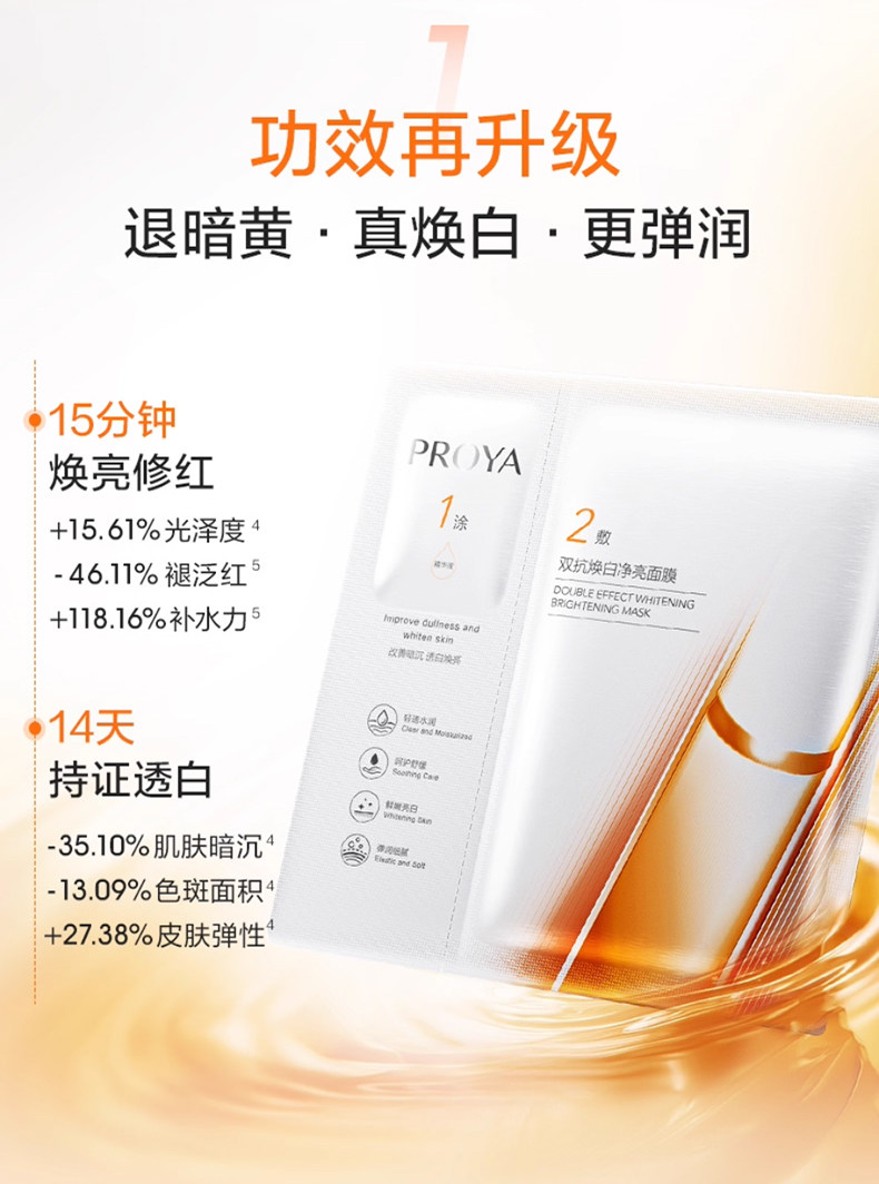 【香港直邮】 珀莱雅 双抗面膜3.0 特证版25片装 抗氧抗糖 舒缓紧致 提亮保湿 改善暗沉黄气