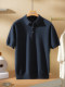 Polo Collar 100% Pure Cashmere Sweater Short-Sleeve T-Shirt Men's Spring and Autumn Short Pullover Half-Sleeve Knitwear Loose Fit