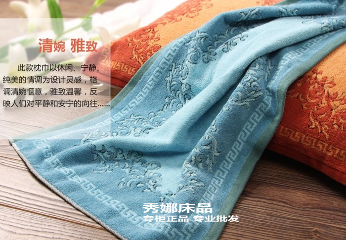 Double 11 ưu đãi đặc biệt Khăn gối vàng thật Chất liệu cotton nguyên chất dày và mềm mịn và thoải mái để tăng độ dày của gối khăn bông gối