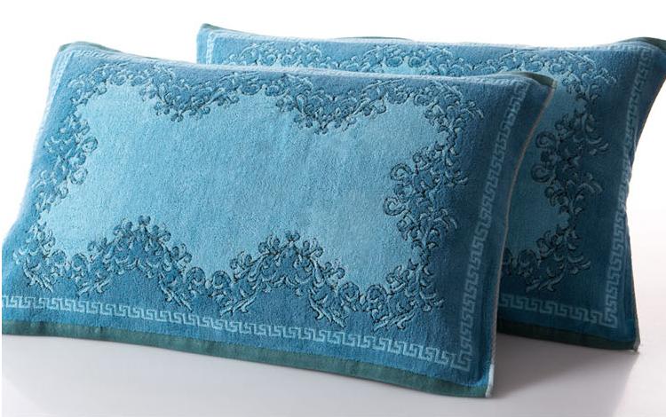 Double 11 ưu đãi đặc biệt Khăn gối vàng thật Chất liệu cotton nguyên chất dày và mềm mịn và thoải mái để tăng độ dày của gối khăn bông gối
