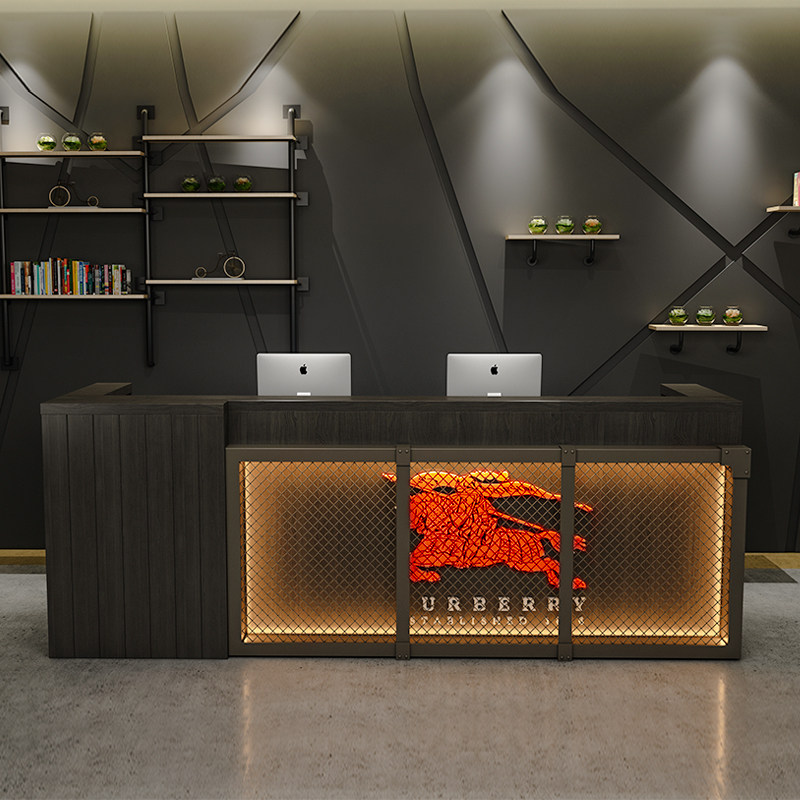 Cashier counter retro industrial style wrought iron dining room clothing store bar bar dance studio gym reception desk front desk