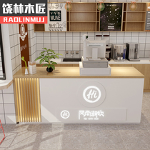 Modern and simple milk tea shop cashier net red dessert shop Small bar table Drink shop counter corner custom
